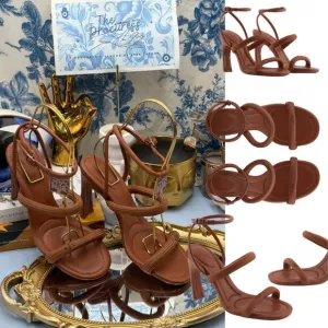 🆕 ARMANI EXCHANGE 🧿 NWOB Heeled Sandals with Straps, Brown - Sz US 5 EU 36