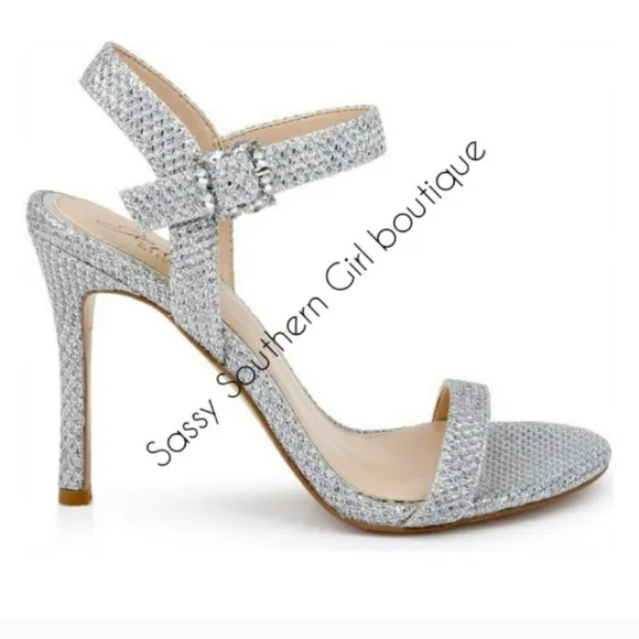 🆕⭐ BADGLEY MISCHKA pink satin rhinestone heel sandals