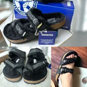 🔥🔥 Birkenstock Mayari Shearling Leather Sandals Size 38