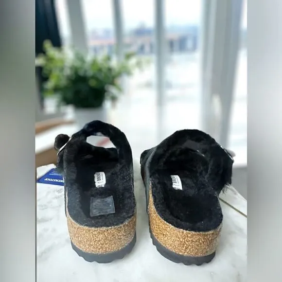 🔥🔥 Birkenstock Mayari Shearling Leather Sandals Size 38