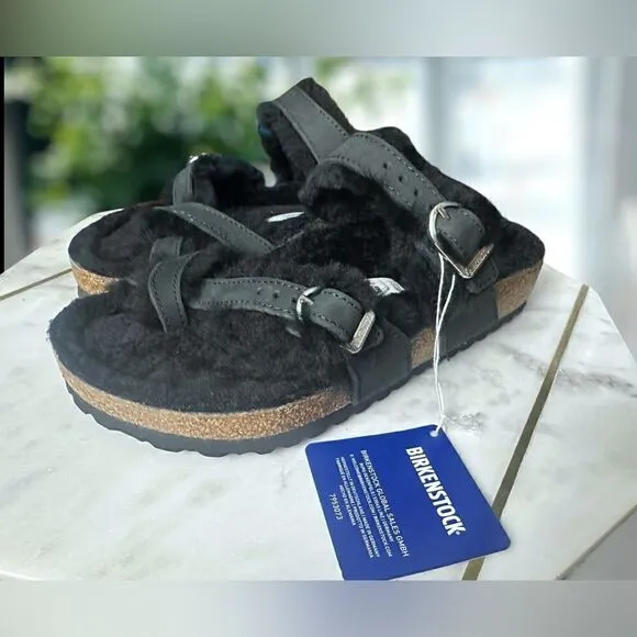 🔥🔥 Birkenstock Mayari Shearling Leather Sandals Size 38