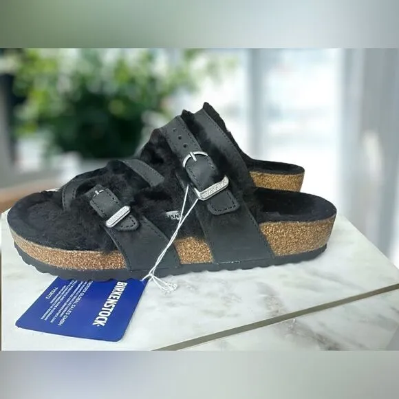 🔥🔥 Birkenstock Mayari Shearling Leather Sandals Size 38