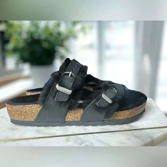 🔥🔥 Birkenstock Mayari Shearling Leather Sandals Size 38