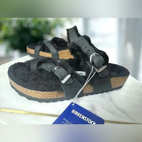 🔥🔥 Birkenstock Mayari Shearling Leather Sandals Size 38
