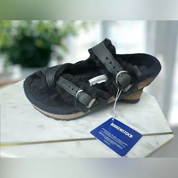 🔥🔥 Birkenstock Mayari Shearling Leather Sandals Size 38