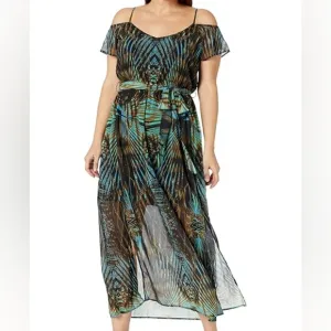 🐢 City Chic Size XL Super Palm Maxi Dress XL Great Condition- Like New