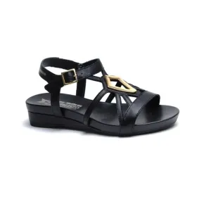 • Mephisto • Gianna Smooth leather uppers, cork-latex, adjustable strap, Black
