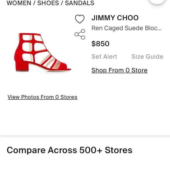 ❤️ Red suede Jimmy Choo cage sandals!