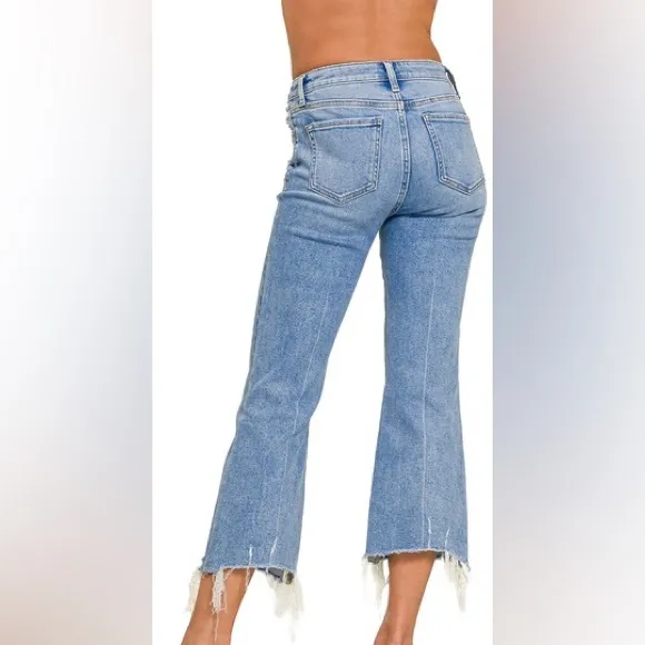 💥 The “Angelino” Crop Flare Jeans | Denim Blue