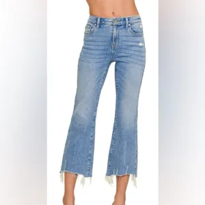 💥 The “Angelino” Crop Flare Jeans | Denim Blue