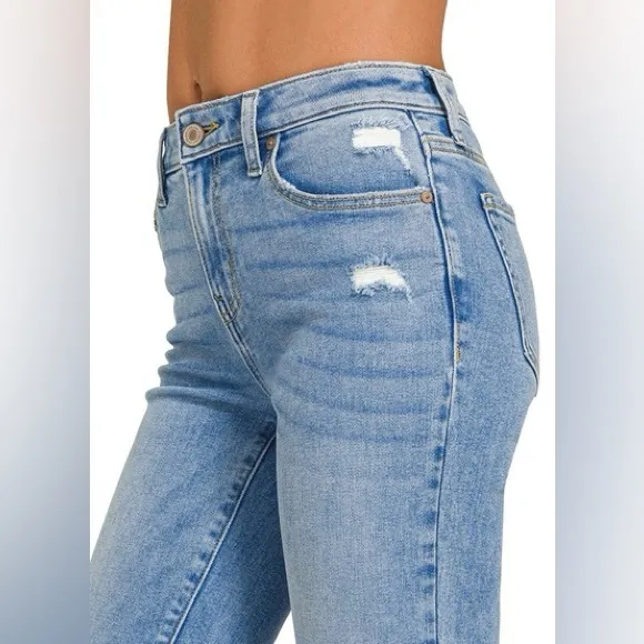 💥 The “Angelino” Crop Flare Jeans | Denim Blue