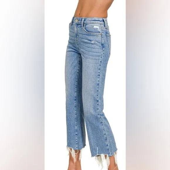 💥 The “Angelino” Crop Flare Jeans | Denim Blue