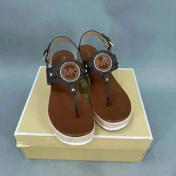 $195 Michael Kors Aubrey Wedge Espadrille Womens 9.5 Casual Y2K Cruise Holiday