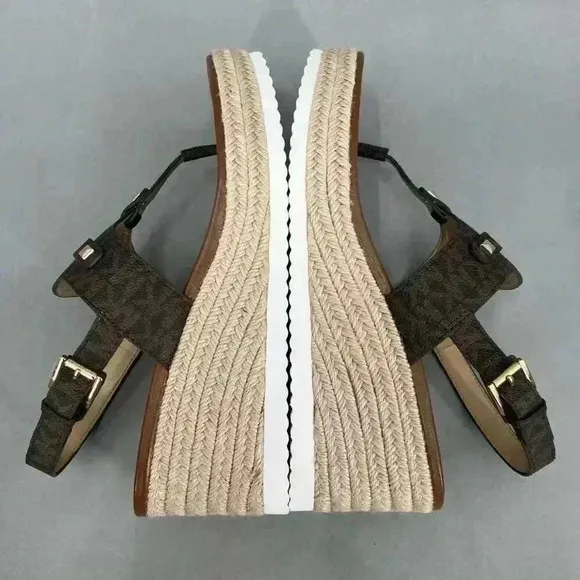 $195 Michael Kors Aubrey Wedge Espadrille Womens 9.5 Casual Y2K Cruise Holiday