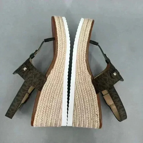 $195 Michael Kors Aubrey Wedge Espadrille Womens 9.5 Casual Y2K Cruise Holiday