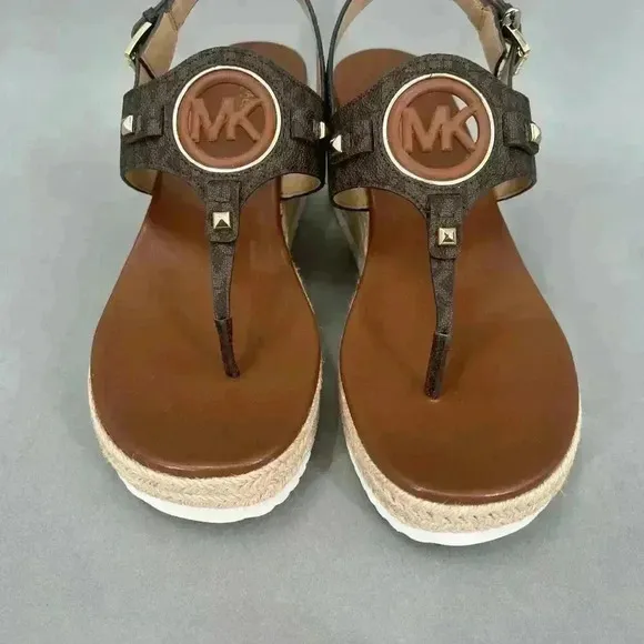 $195 Michael Kors Aubrey Wedge Espadrille Womens 9.5 Casual Y2K Cruise Holiday