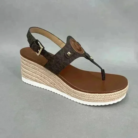 $195 Michael Kors Aubrey Wedge Espadrille Womens 9.5 Casual Y2K Cruise Holiday