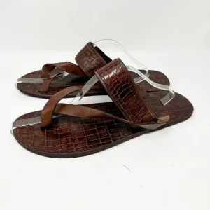 313 EKO Handmade Shoes Bespoke Hand Crafted Leather Sandals Mens 14 Brown
