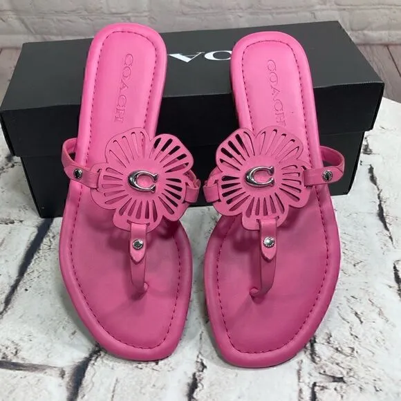 8.5 COACH JULIA SANDALS In color Petunia Pink nib