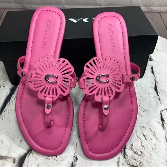 8.5 COACH JULIA SANDALS In color Petunia Pink nib