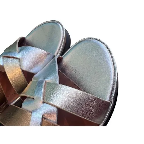 9.5 L'Amour Des Pieds Veryl Metallic Comfort Sandals NWOB Strappy