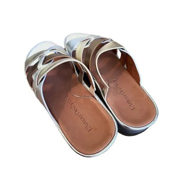 9.5 L'Amour Des Pieds Veryl Metallic Comfort Sandals NWOB Strappy