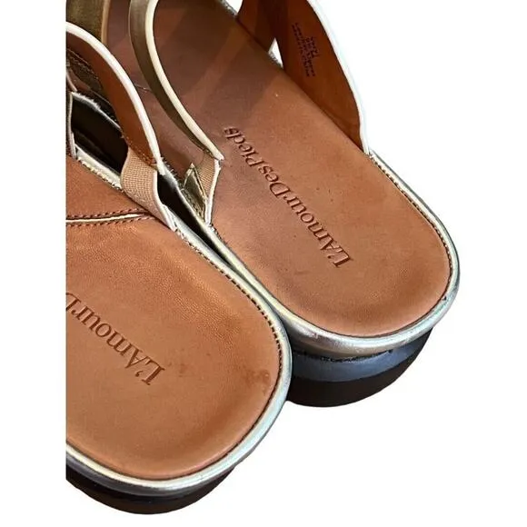 9.5 L'Amour Des Pieds Veryl Metallic Comfort Sandals NWOB Strappy