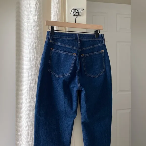 Abercrombie &amp; Fitch High Rise Vintage Straight Jean in Dark Rinse