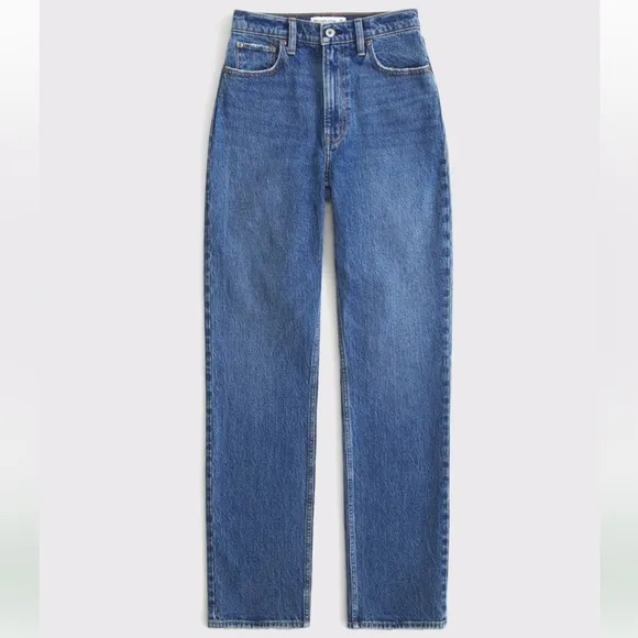 Abercrombie &amp; Fitch Ultra High Rise 90s Straight Jean sz 34 Y2K Curve Love 18R