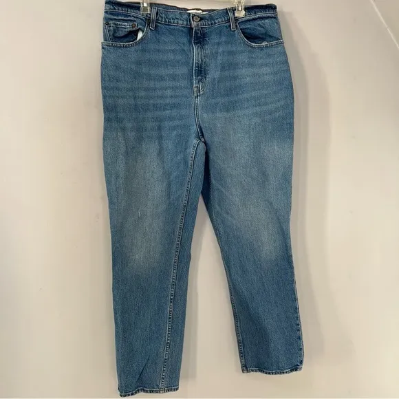 Abercrombie &amp; Fitch Ultra High Rise 90s Straight Jean sz 34 Y2K Curve Love 18R