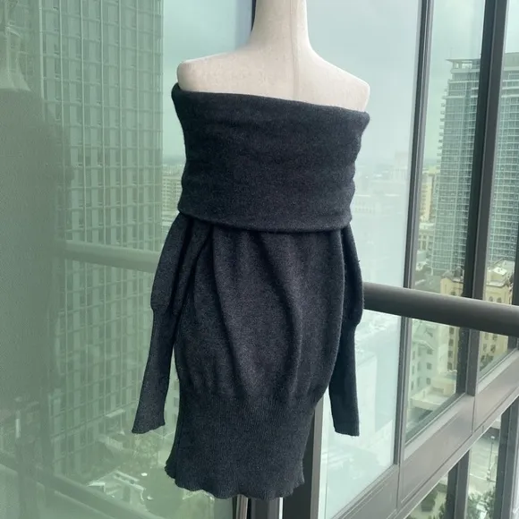 Acne Studios Sweater Dress in Wool with Generous Cowl Turtleneck - Small