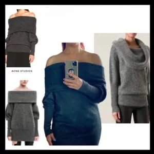 Acne Studios Sweater Dress in Wool with Generous Cowl Turtleneck - Small