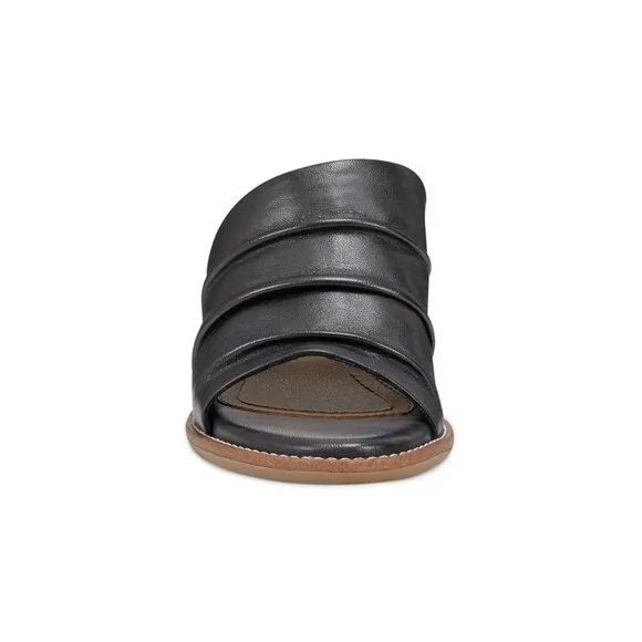 Adara LEATHER Ruched Slip-On Dress Sandals