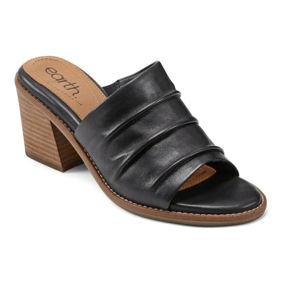 Adara LEATHER Ruched Slip-On Dress Sandals
