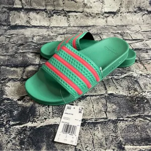 Adidas Adilette Comfort Mens size 9 Slide Sandals  Green Red