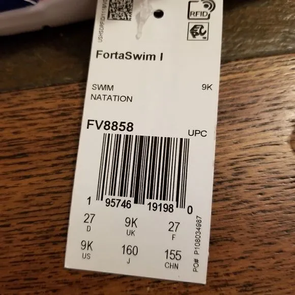 ADIDAS FortaSwim I Toddler Kids Swim Ready Sandals in Blue/Coral