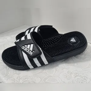 Adidas Men's Slide Sandals Black/White Slip on Size 12