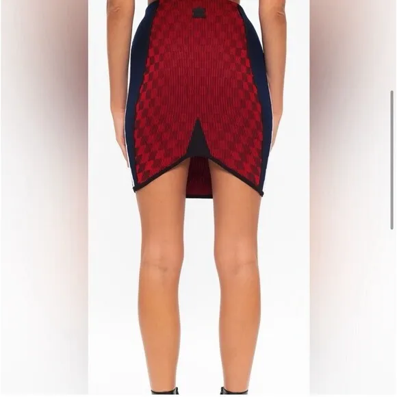 Adidas X Paolina Russo Mini Skirt Striped Knit Size SMALL