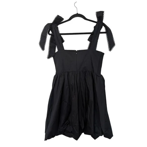Adrianna Papell Women's Tie Shoulder Bubble Party Dress Flirty Bow NWT Black 12
