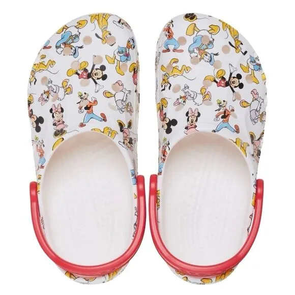 Adult Unisex Disney Mickey and Friends Crocs Red/ White Baya Clog Slip on 10