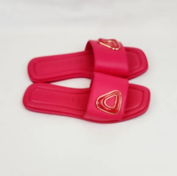 Aerosoles Blaire Leather Pink Slide Sandals
