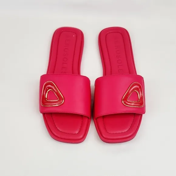 Aerosoles Blaire Leather Pink Slide Sandals
