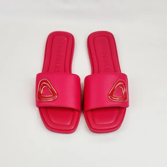 Aerosoles Blaire Leather Pink Slide Sandals