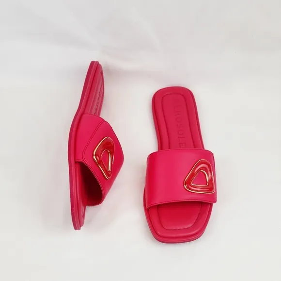 Aerosoles Blaire Leather Pink Slide Sandals