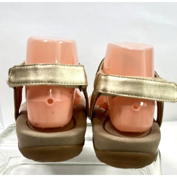 Aetrex Womens Jade Orthotic Crystal-Covered Thong Sandal Sz 38 EU 7.5-8 US Gold