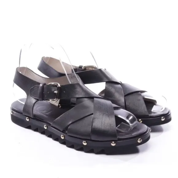 AGL Attilio Giusto Leombruni leather sandals studded Italy