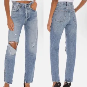 Agolde 90s Straight Leg Distressed Denim Boyfriend Jeans Blue Women's Size 26
