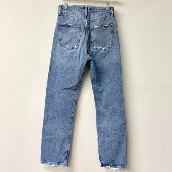 Agolde 90s Straight Leg Distressed Denim Boyfriend Jeans Blue Women's Size 26