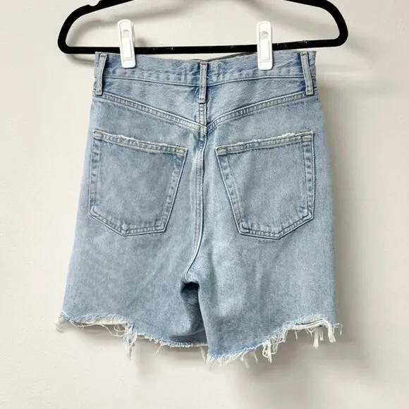 Agolde Stella High Waisted Distressed Baggy Bermuda Shorts Deserted Women's 24