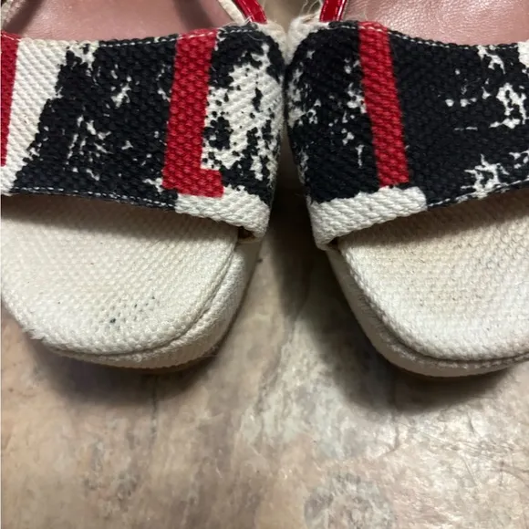 ALAIA Red and White Women's Sandals
